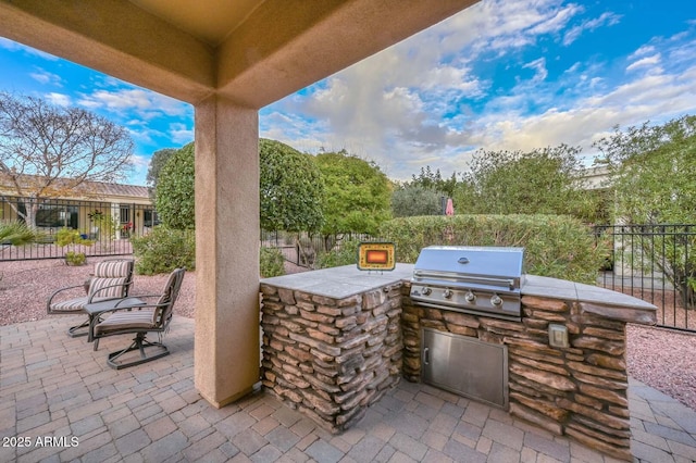 view of patio / terrace with grilling area and exterior kitchen