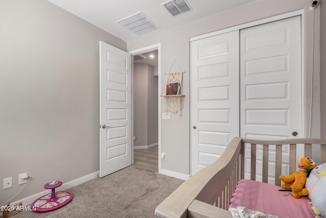 16573 W Alameda Rd, Surprise, AZ 85387 - bedroom featuring visible vents, a nursery area, baseboards, and carpet floors