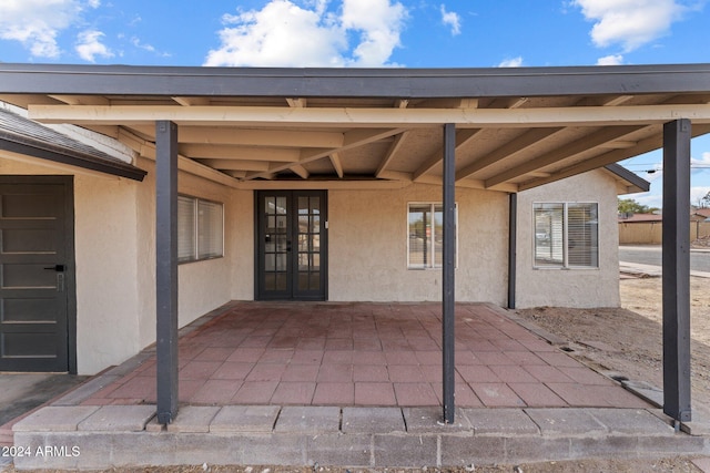 view of patio / terrace featuring french doors