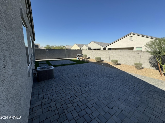 view of patio featuring central AC unit