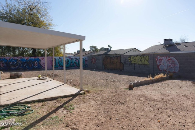 view of yard with fence