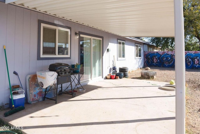 view of patio with grilling area