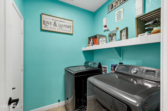 laundry area featuring separate washer and dryer