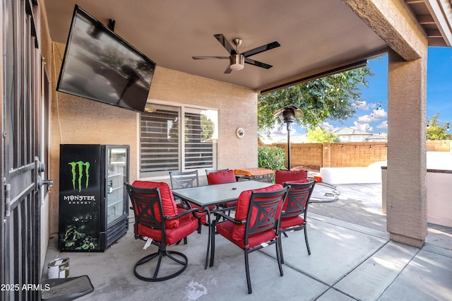 view of patio with ceiling fan