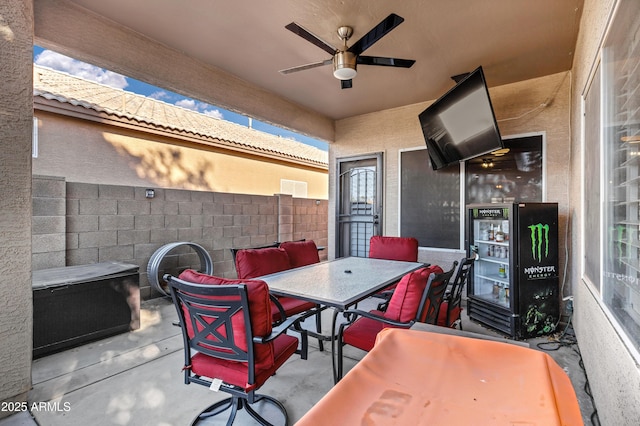 view of patio with ceiling fan