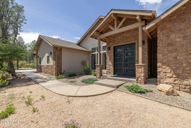 1002 W Rock Springs Cir, Payson, AZ 85541 - entrance to property featuring stucco siding and stone siding