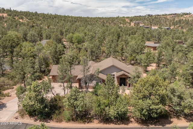 1002 W Rock Springs Cir, Payson, AZ 85541 - aerial view of property and surrounding area featuring a heavily wooded area