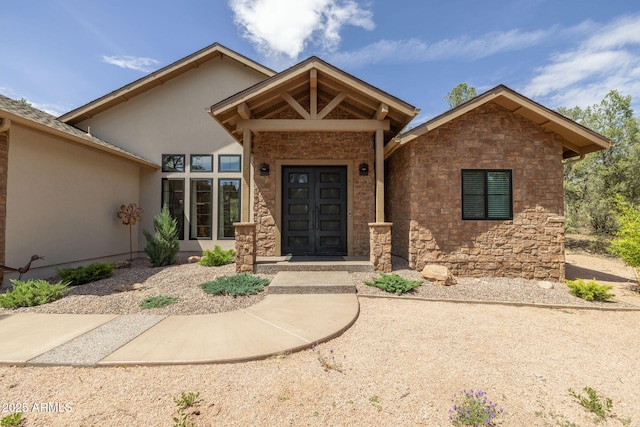 1002 W Rock Springs Cir, Payson, AZ 85541 - view of front facade with stone siding and stucco siding