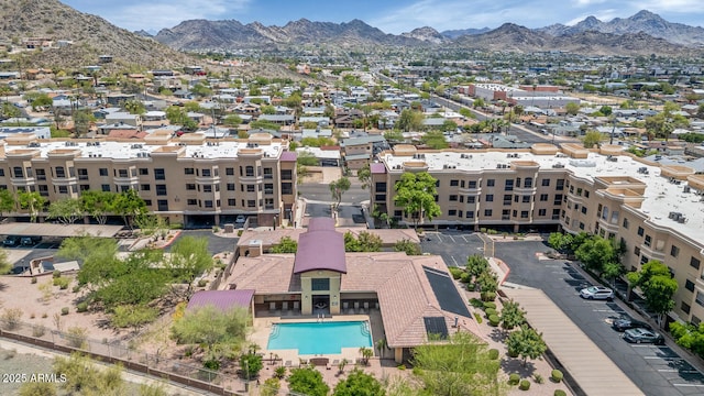 9820 N Central Ave Unit 303, Phoenix, AZ 85020 - drone / aerial view of a mountainous background and a pool