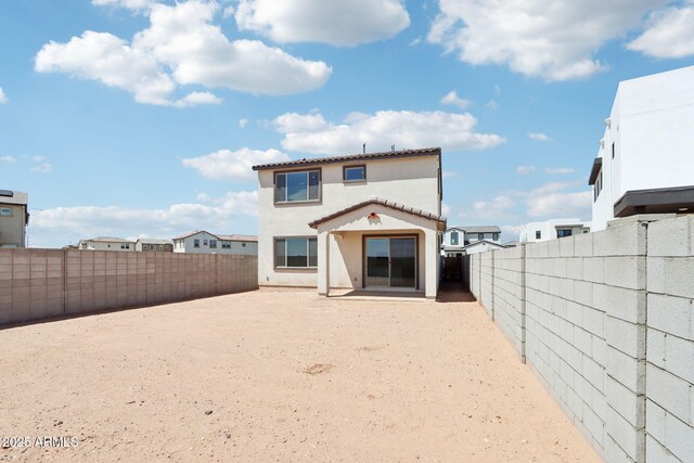 10241 E Ursula Ave, Mesa, AZ 85212 - rear view of property with stucco siding, a fenced backyard, a patio, and a tile roof