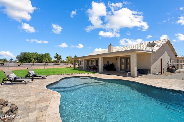 3658 E Pony Track Ln, San Tan Valley, AZ 85140 - outdoor pool featuring french doors and a patio