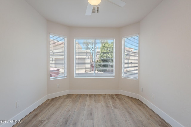 2647 N Miller Rd Unit 6, Scottsdale, AZ 85257 - unfurnished room with healthy amount of natural light, a ceiling fan, and light wood finished floors
