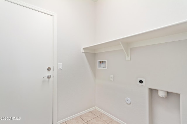 5590 W Victory Way, Florence, AZ 85132 - laundry room with hookup for a washing machine, baseboards, hookup for an electric dryer, light tile patterned flooring, and hookup for a gas dryer