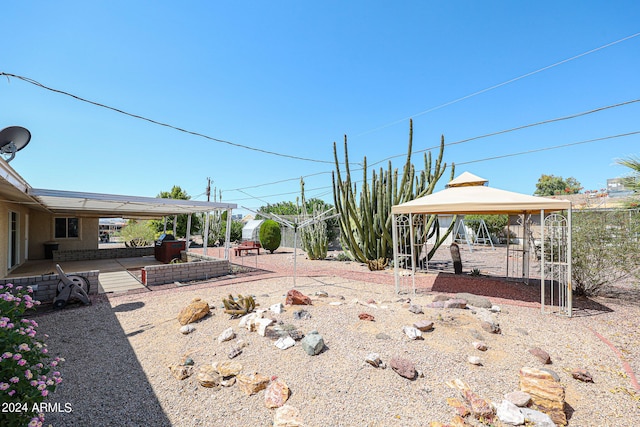 view of yard with a gazebo