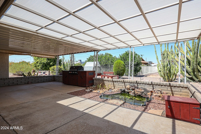 view of patio / terrace with a grill