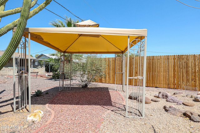 view of yard featuring a gazebo