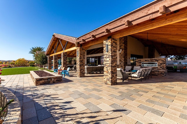 view of patio / terrace with an outdoor hangout area