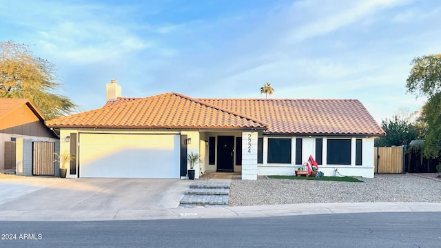 view of front of house with a garage