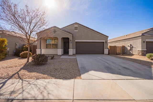 view of front of property featuring a garage