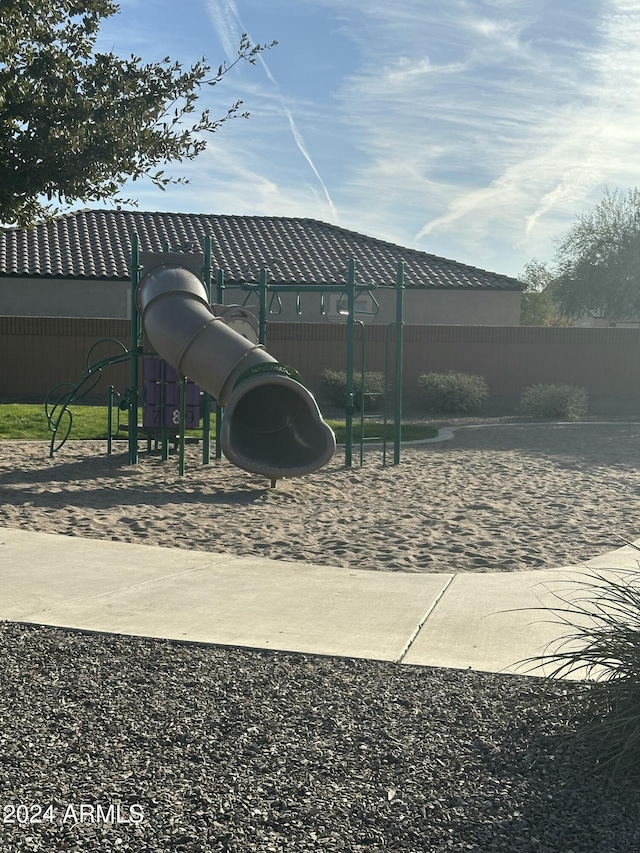 view of community with a playground