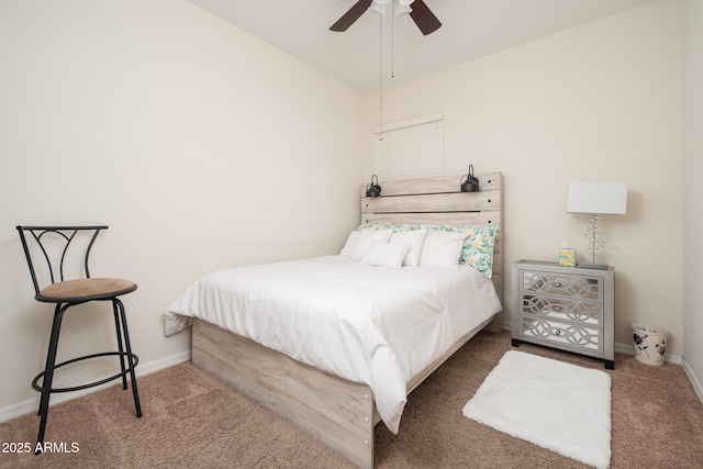 bedroom with carpet and ceiling fan