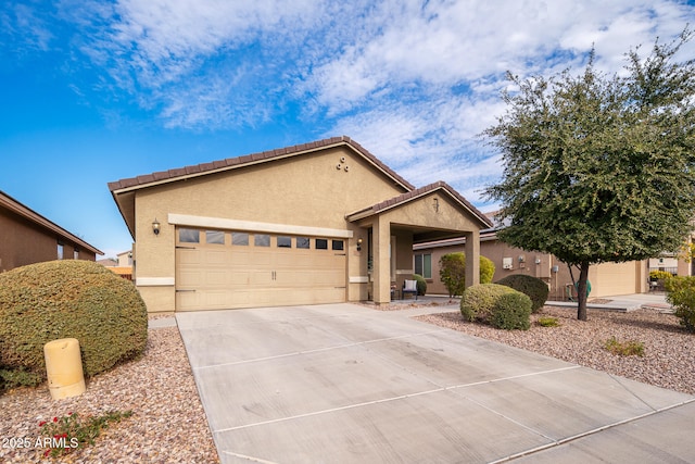 view of front of house with a garage