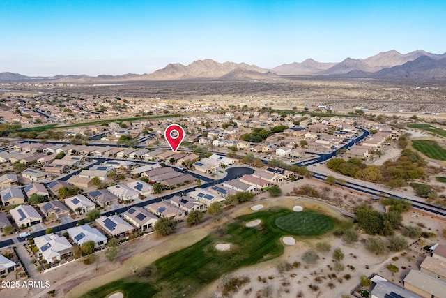 aerial view with a mountain view