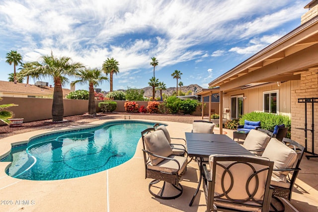 4245 E Yawepe St, Phoenix, AZ 85044 - view of pool featuring a fenced in pool, a fenced backyard, and a patio area