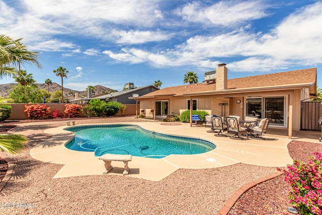 4245 E Yawepe St, Phoenix, AZ 85044 - view of pool with a fenced backyard, a fenced in pool, and a patio area