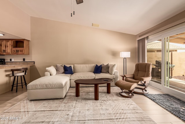 4245 E Yawepe St, Phoenix, AZ 85044 - living area with light wood-style floors, ceiling fan, and visible vents