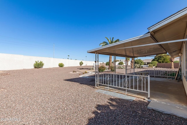 view of yard with a patio area