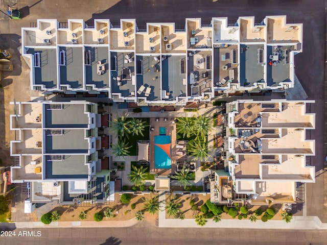 birds eye view of property with a residential view