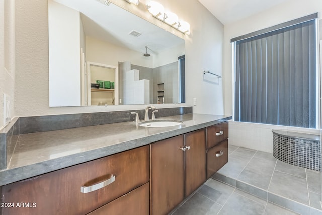 bathroom featuring vanity and tile patterned floors