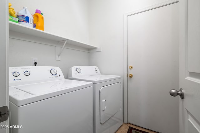 laundry area featuring laundry area and separate washer and dryer