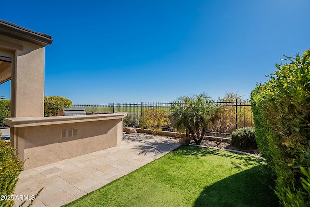 view of yard with a patio