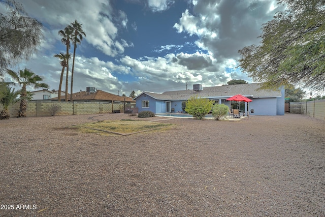 view of front of house with a patio area