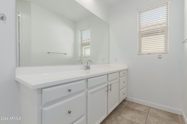 bathroom featuring vanity and tile patterned floors