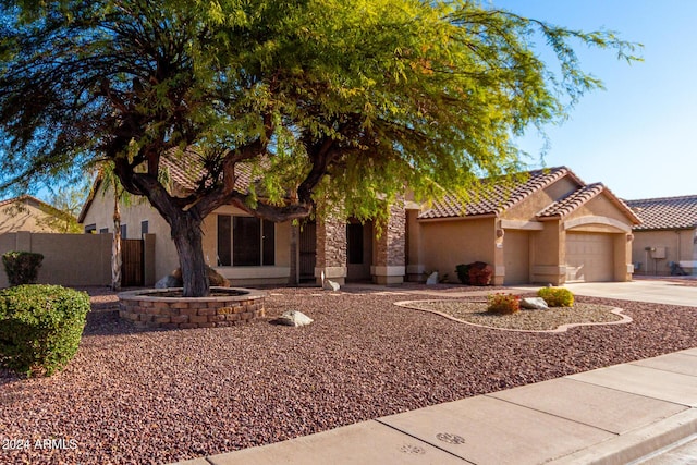 view of front of home featuring a garage