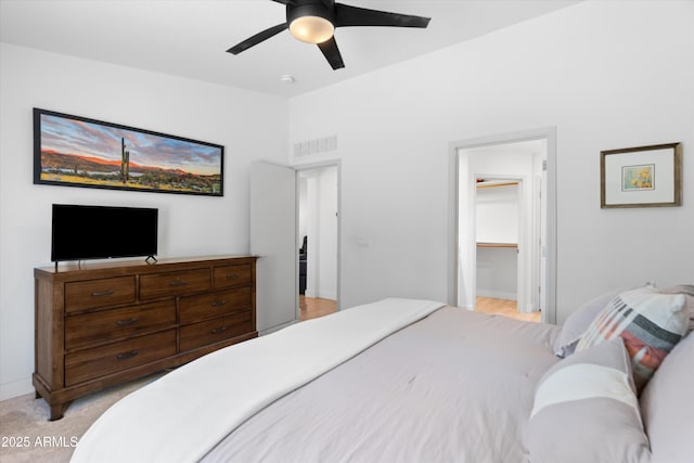 5024 S Citrus Ct, Gilbert, AZ 85298 - bedroom with a walk in closet, ceiling fan, and lofted ceiling