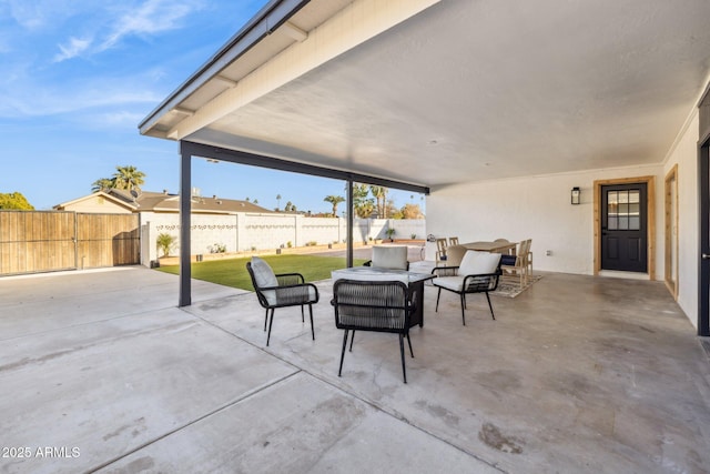 view of patio / terrace with an outdoor living space