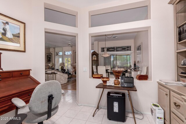 12803 W Amigo Dr, Sun City West, AZ 85375 - office space featuring ceiling fan and light tile patterned floors