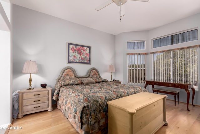 12803 W Amigo Dr, Sun City West, AZ 85375 - bedroom with light wood-style floors and a ceiling fan