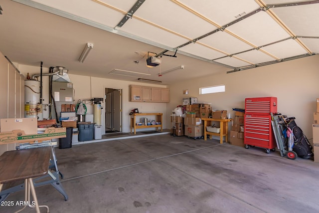 12803 W Amigo Dr, Sun City West, AZ 85375 - garage featuring water heater, a garage door opener, and heating unit