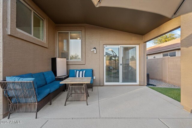 view of patio / terrace with an outdoor living space