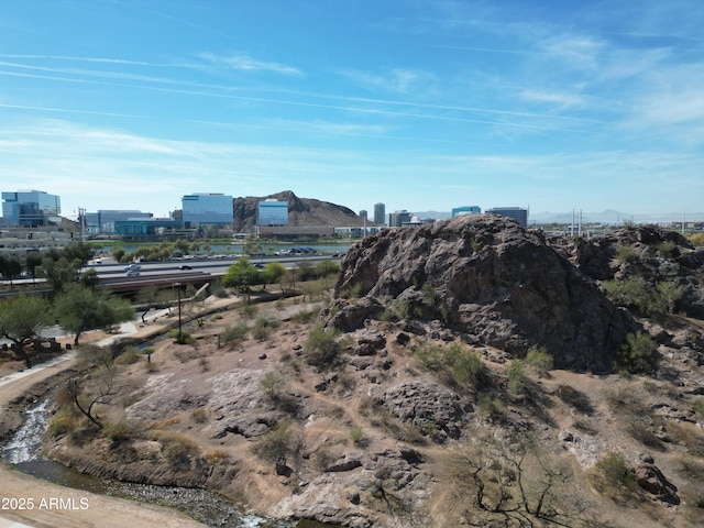 mountain view with a city view