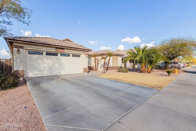 view of front of property featuring a garage