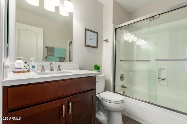 4137 E Stanford Ave, Gilbert, AZ 85234 - bathroom with vanity and bath / shower combo with glass door