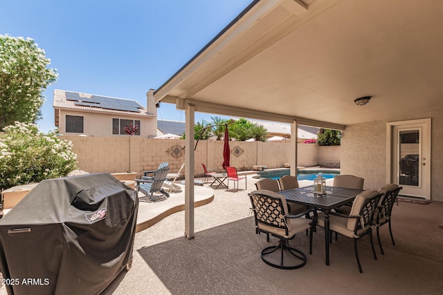 4137 E Stanford Ave, Gilbert, AZ 85234 - fenced backyard with area for grilling, outdoor dining space, and a patio