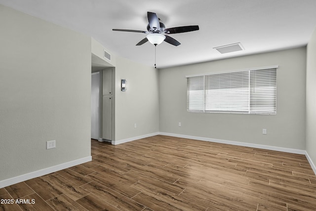 spare room featuring ceiling fan