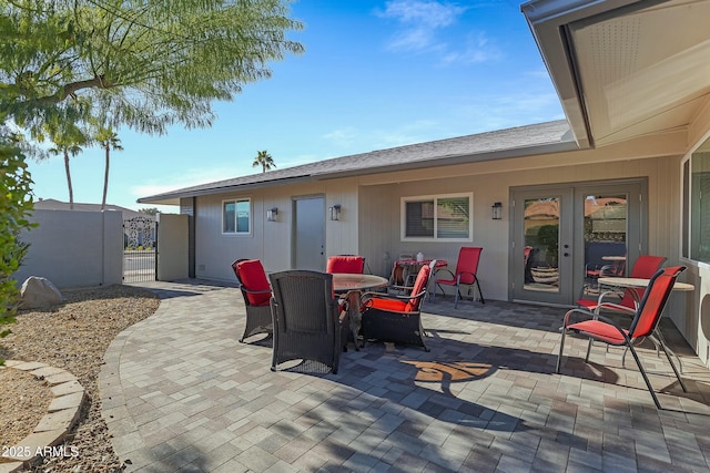 view of patio / terrace featuring french doors